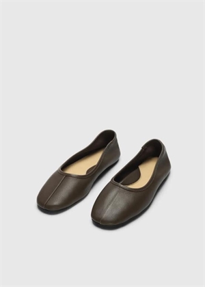 Elia leather ballerina Brun Selected Femme